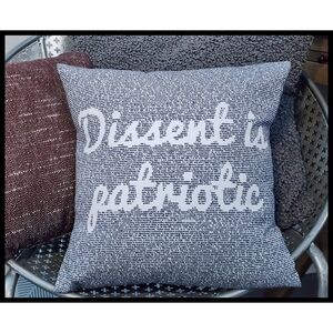 Litographs Dissent Is Patriotic Accent Book Pillow Ruth Bader Ginsberg RBG Black